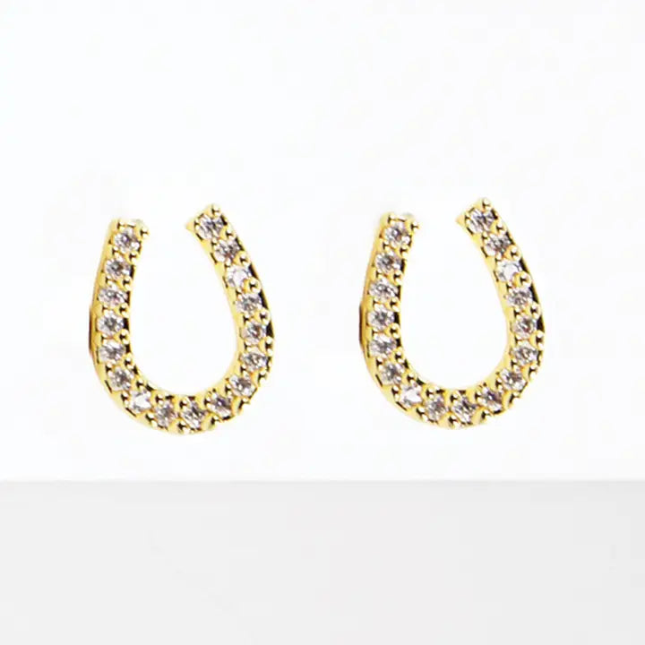 Horseshoe Earring - Rhinestone