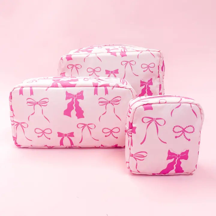 Pink Bow Cosmetic Bag