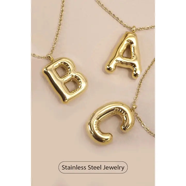 Puffy Initial Necklace