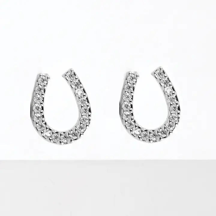 Horseshoe Earring - Rhinestone